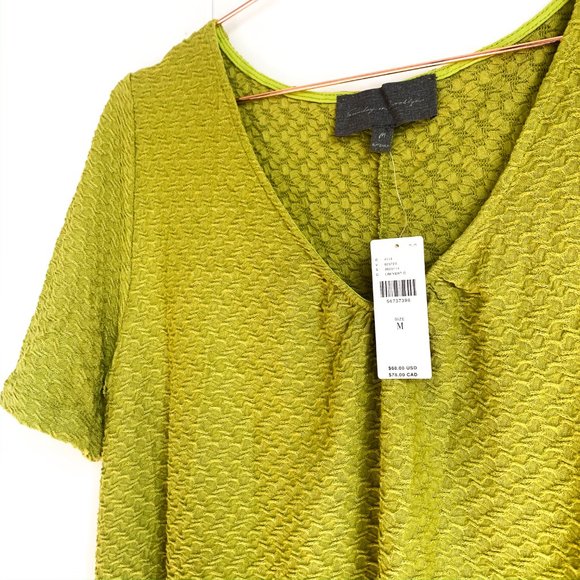 NWT anthropologie sidonie v-neck top green medium - Picture 3 of 9